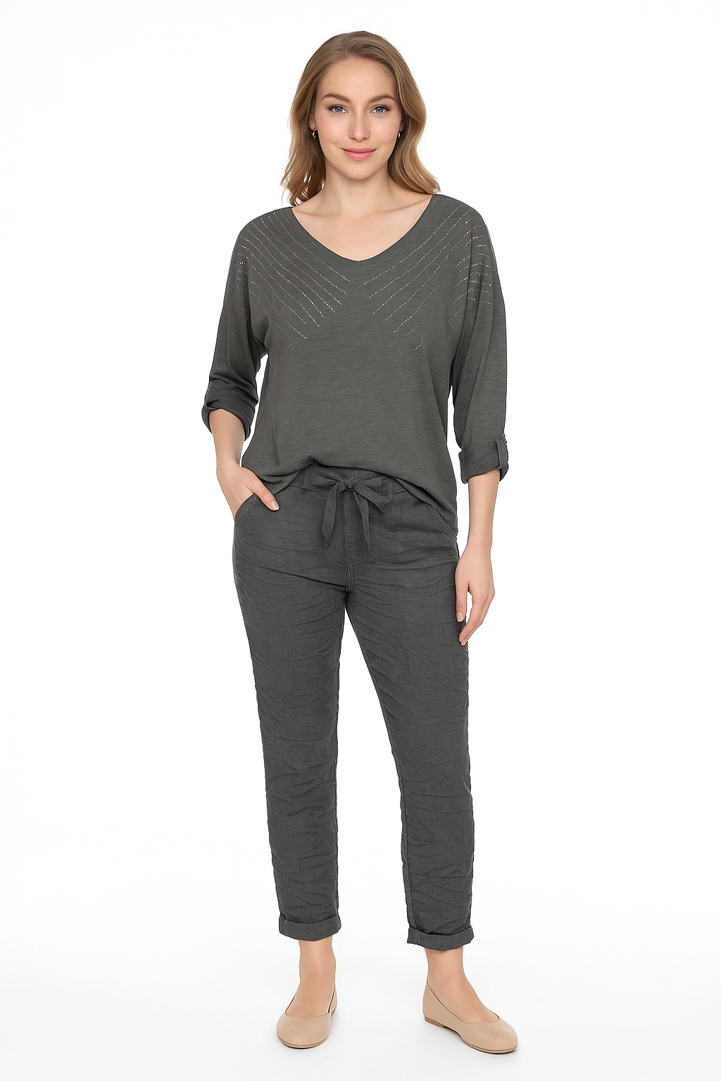 Ribbon Stretch Pants: Black / One Size (2-14)