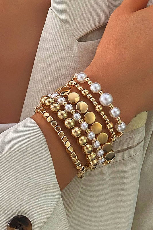 Gold Minimalist Pearl Beaded Bracelets