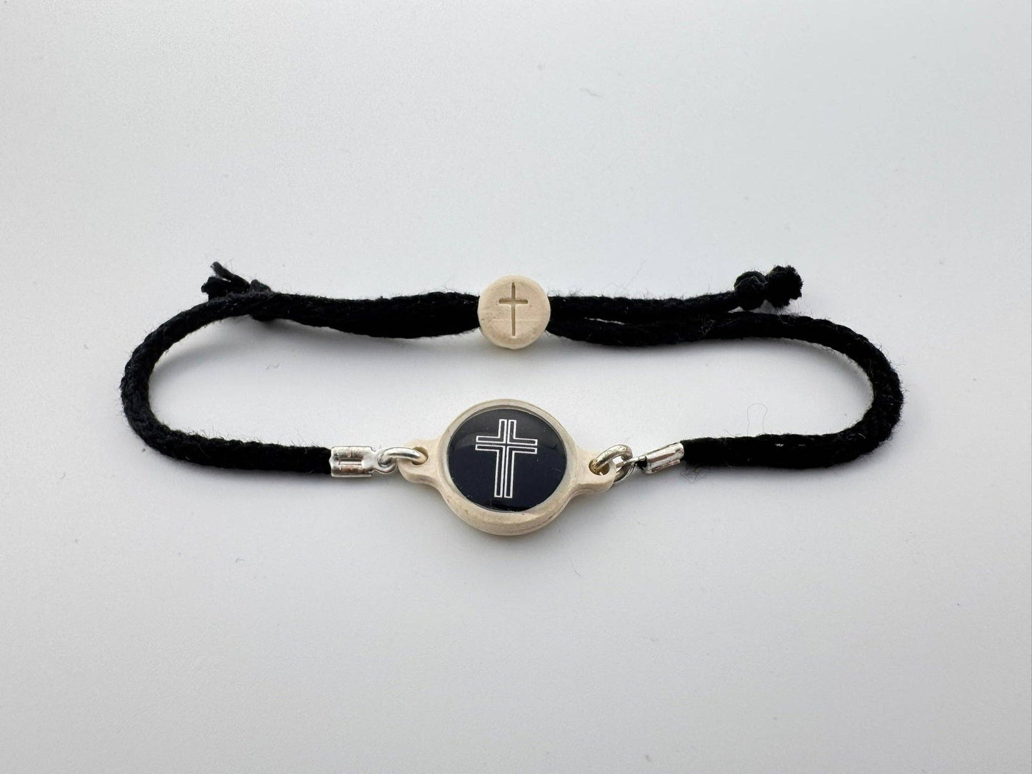 Tap To Pray™ - Survivor Series Handmade Bracelets: Onyx + Cross