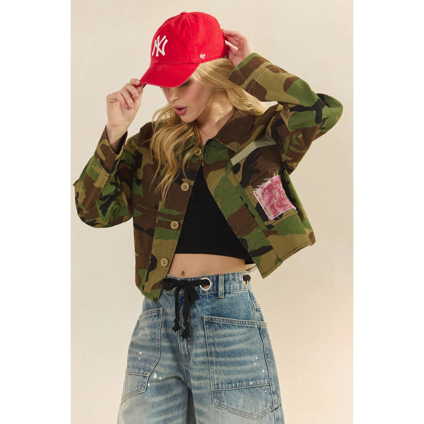 Camo Floral Contrast Jacket