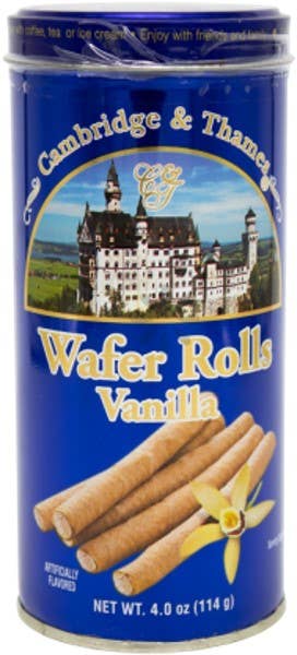 Cambridge & Thames Chocolate Wafer Rolls 4oz: Vanilla