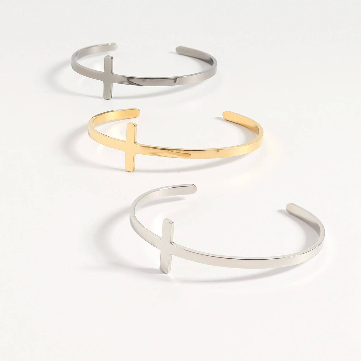 Cross Bracelet with Christian Scripture Philippians 4:13: Gold