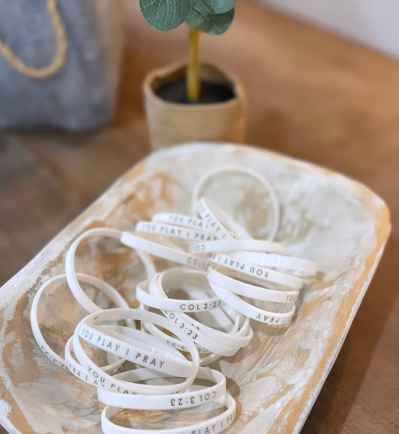  White Team Spirit Bracelets Youth