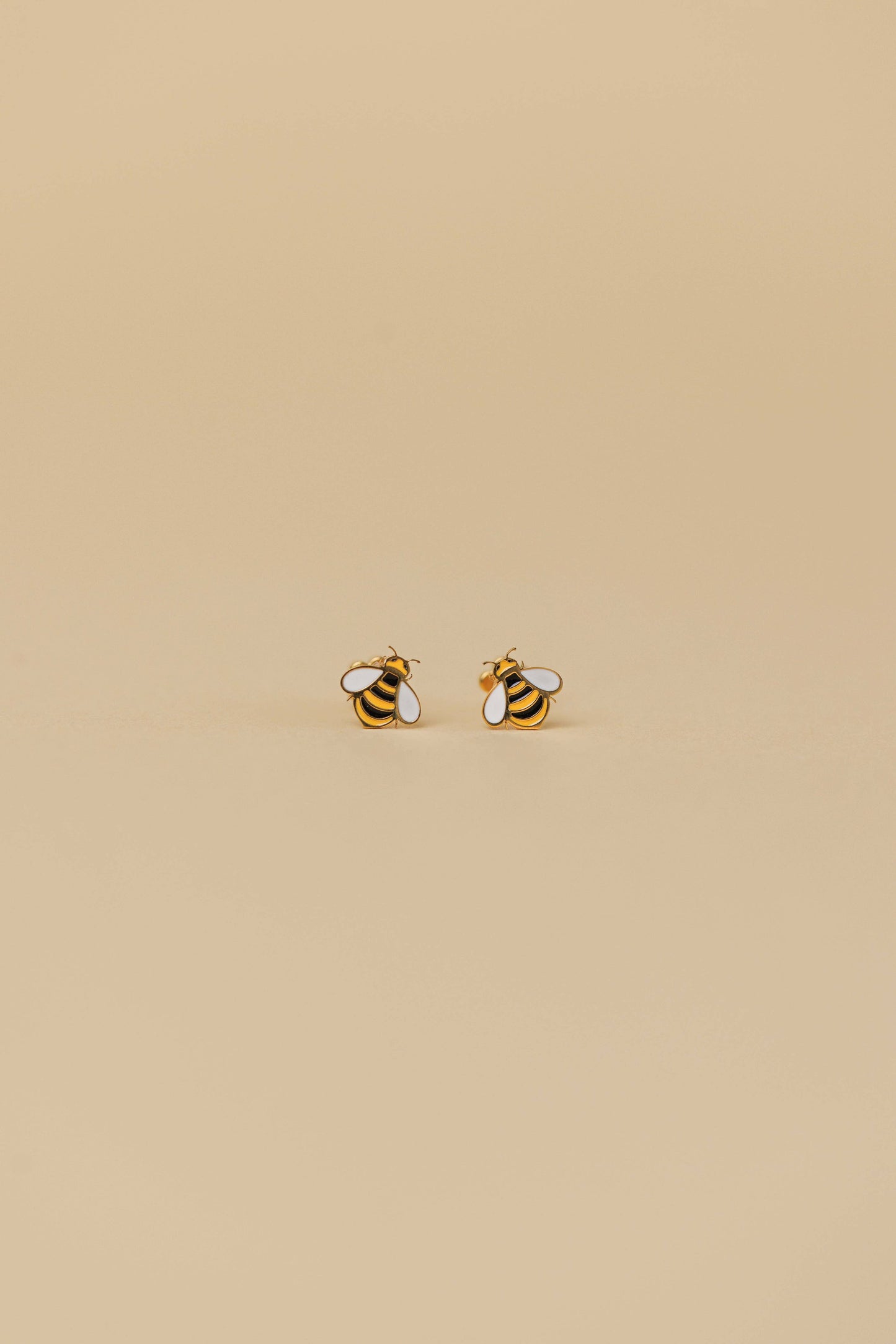 Bumble Bee Enamel Flat Back Kids Earrings