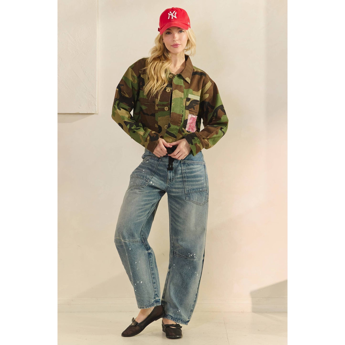 Camo Floral Contrast Jacket