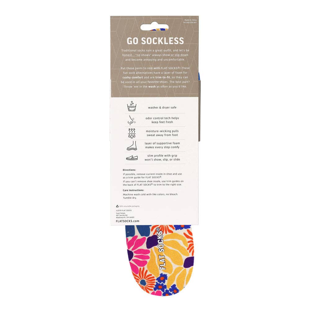 Groovy Bloom Flat Socks: Small