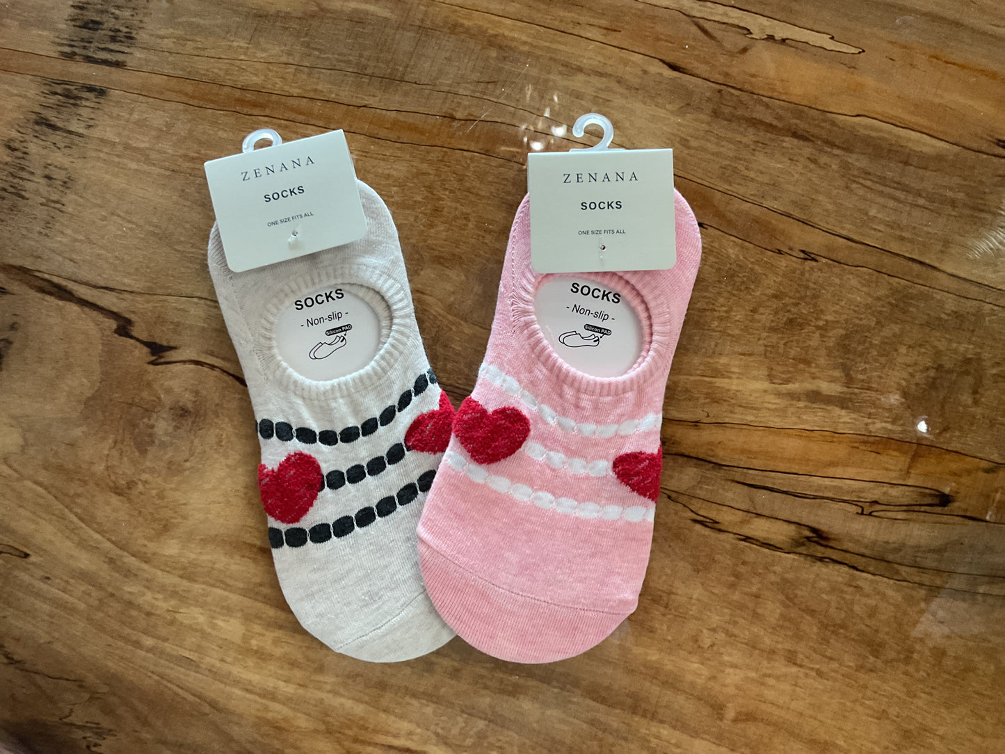 Valentine Heart No-Show Socks
