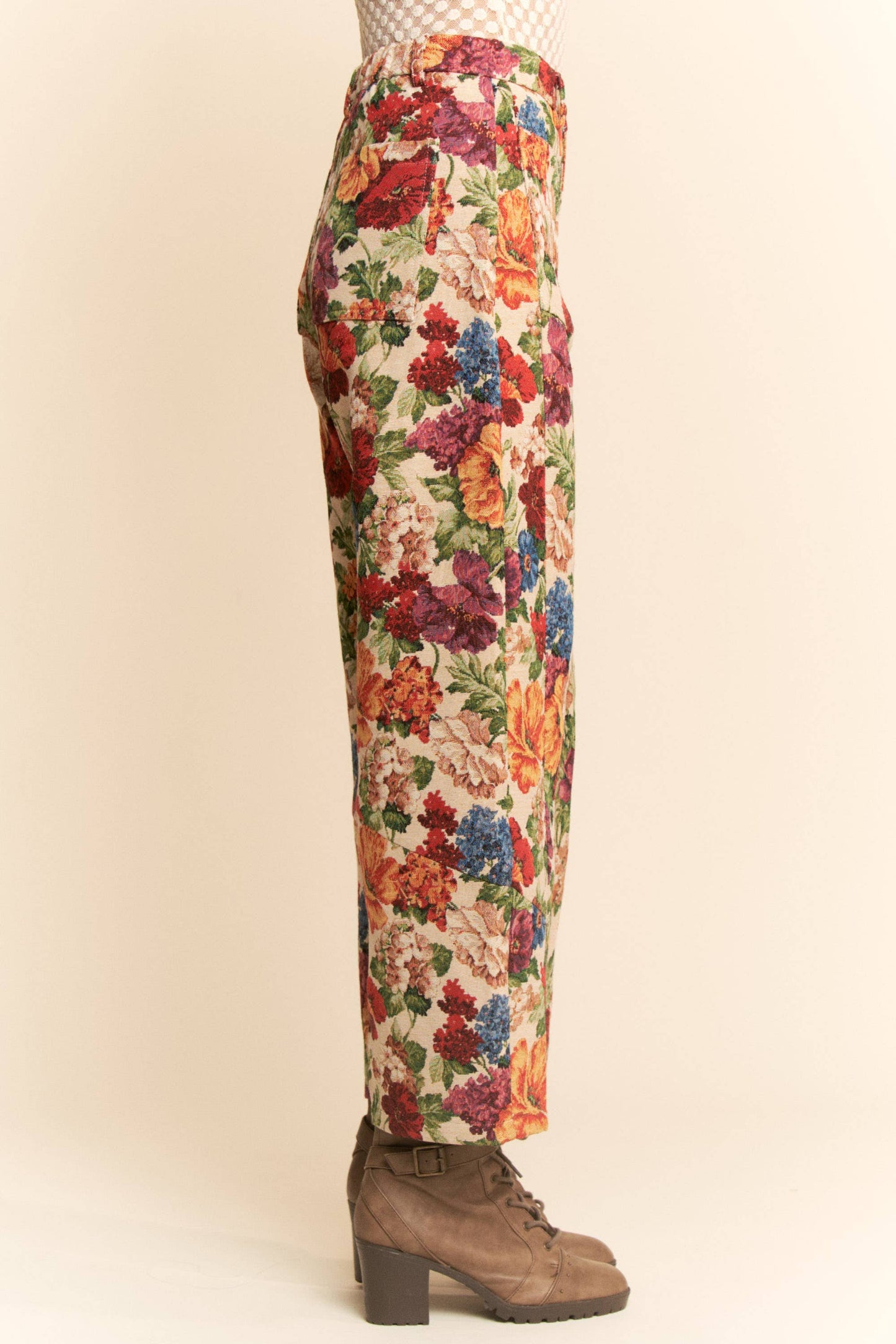 Floral Tapestry Wide Leg Pants