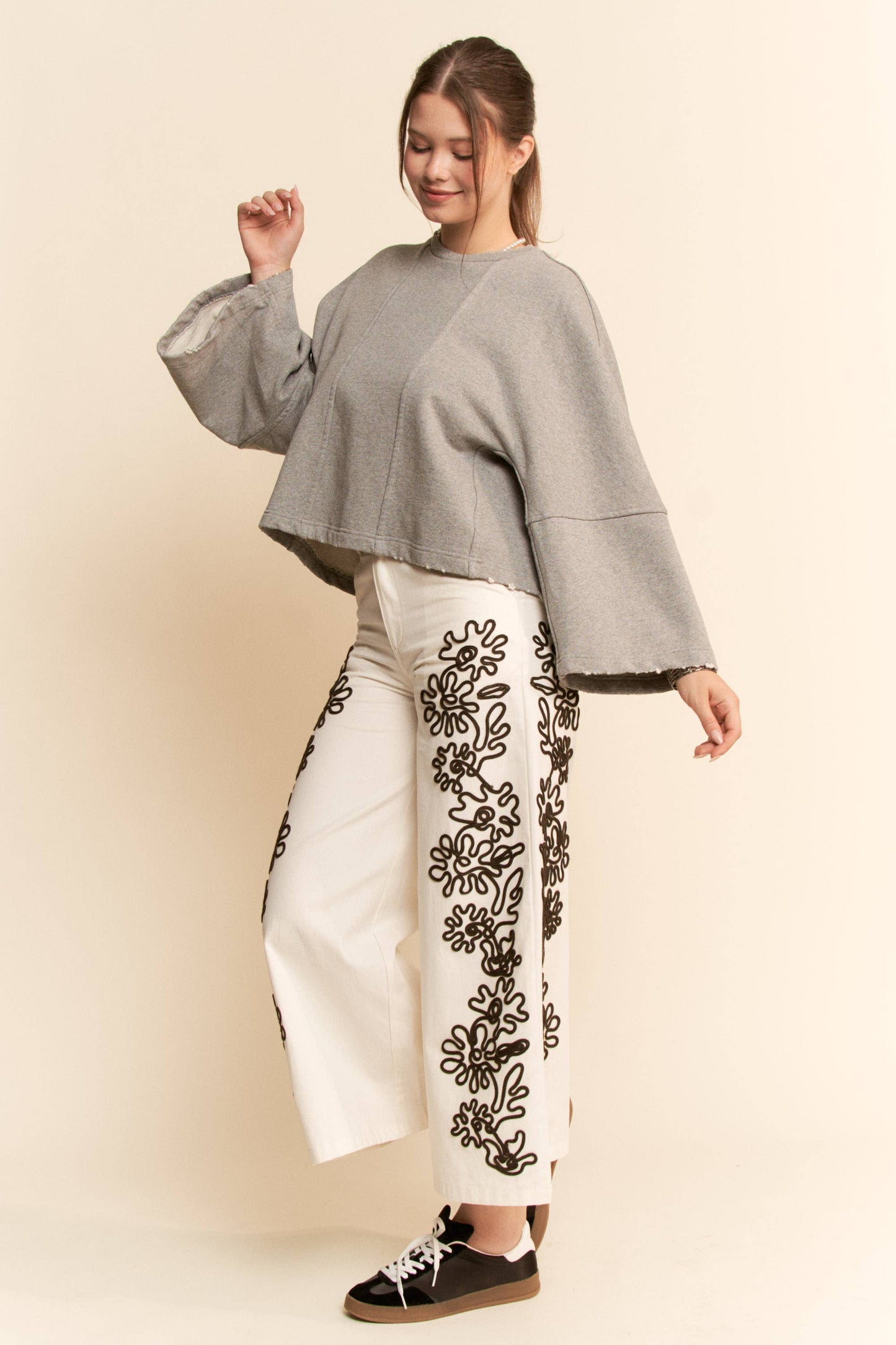 Oversized Bell Sleeve Sweatshirt