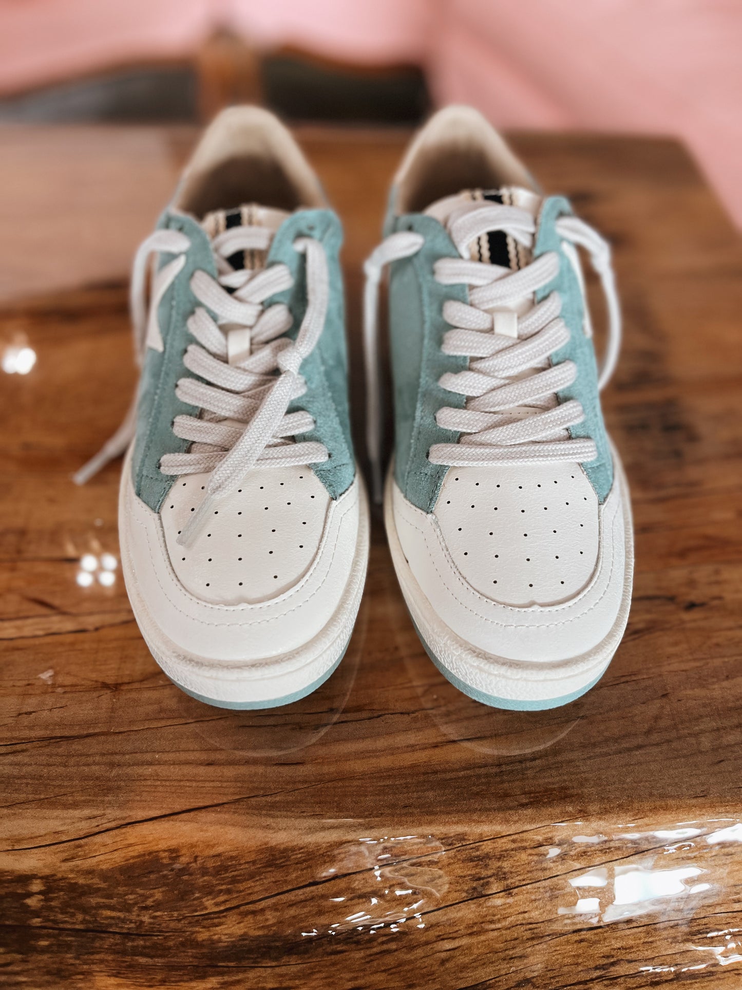 The Paz Sneaker - Aqua Suede