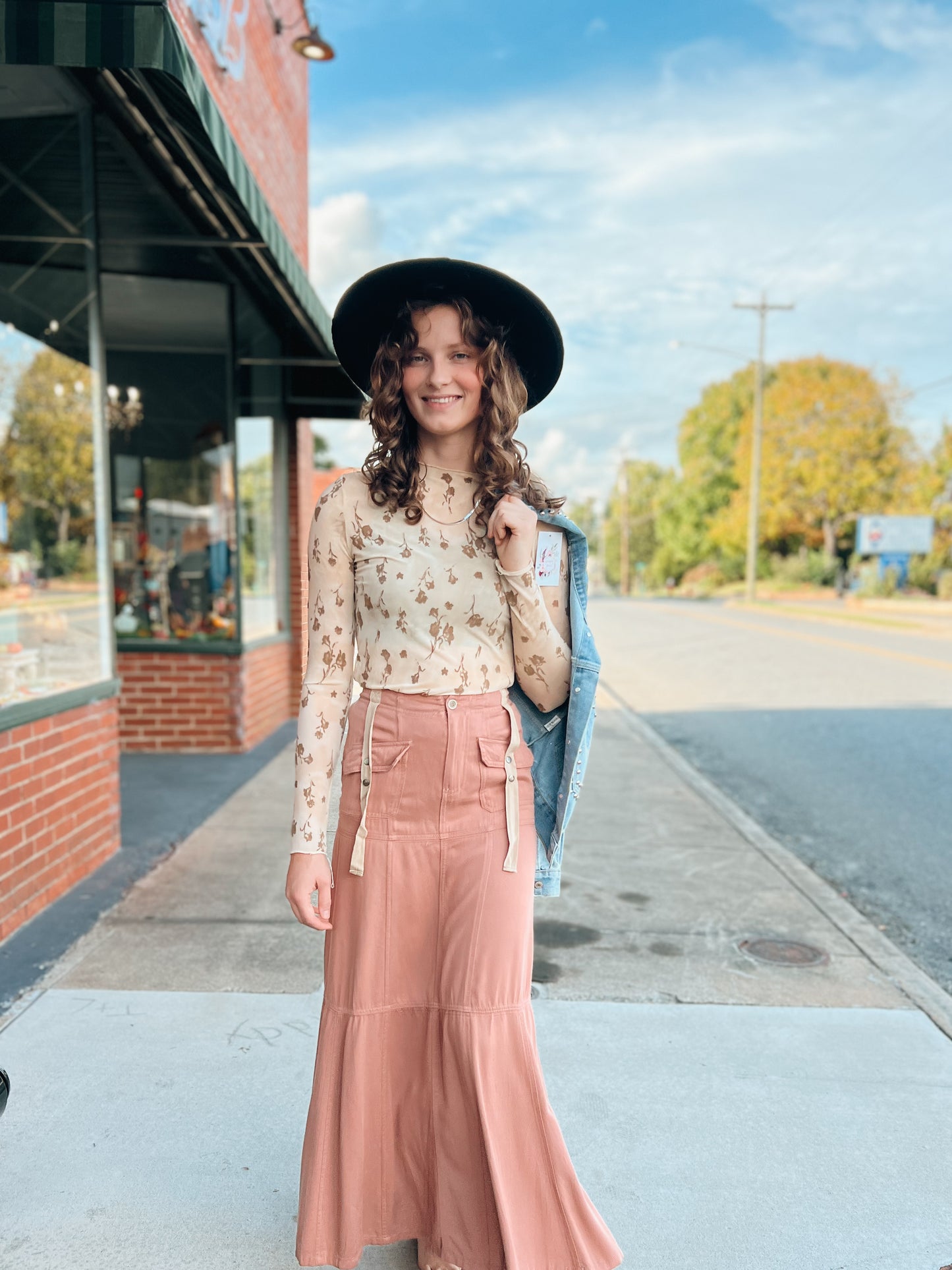 Mauve Cargo Maxi Skirt