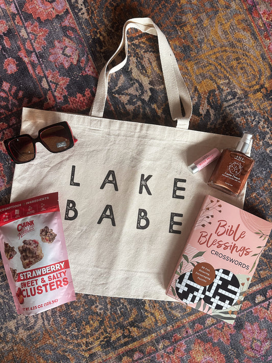 Lake Babe Natural Canvas Tote Bag