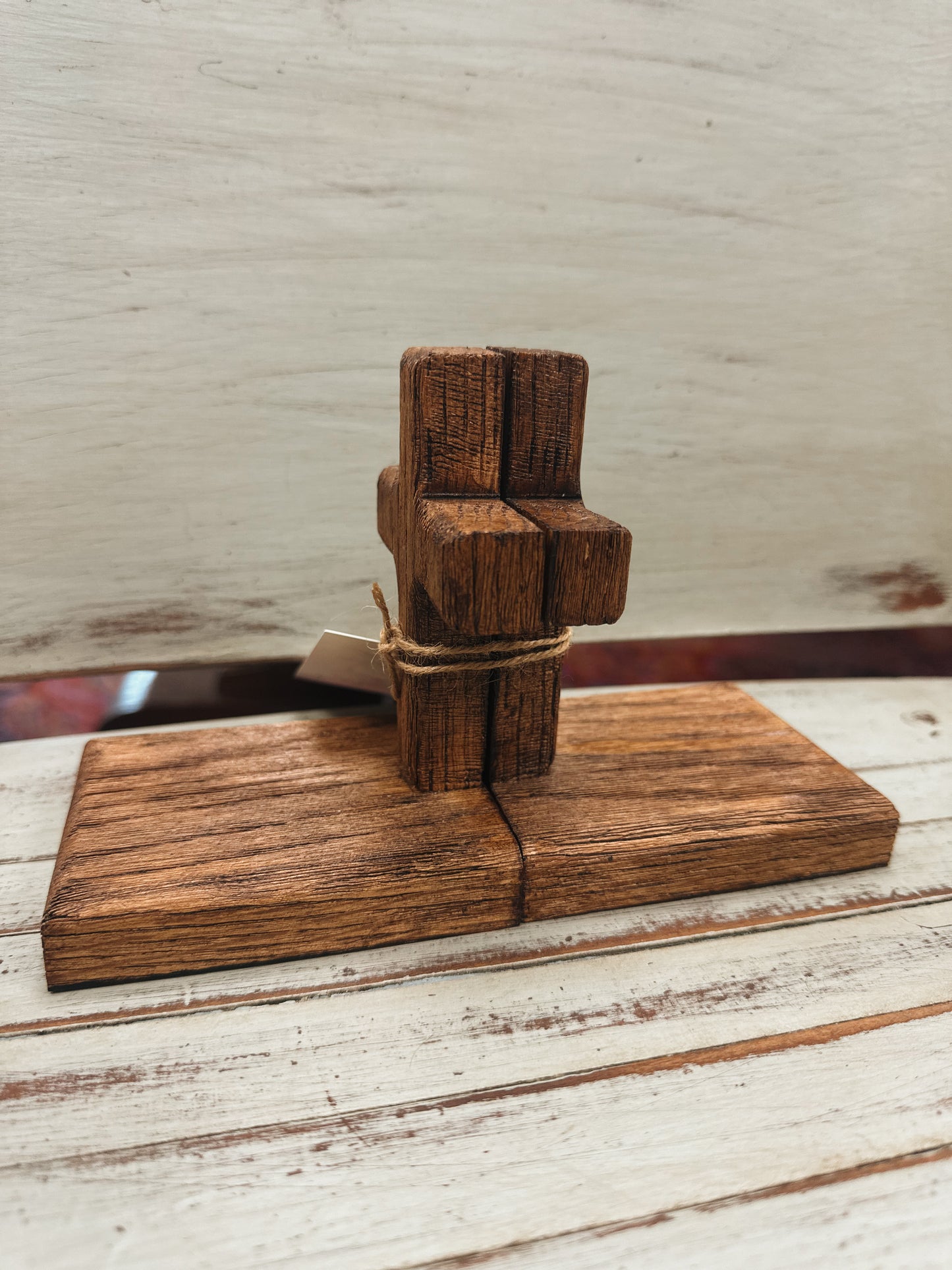 Oak Cross Bookends - Lanes Woodworking