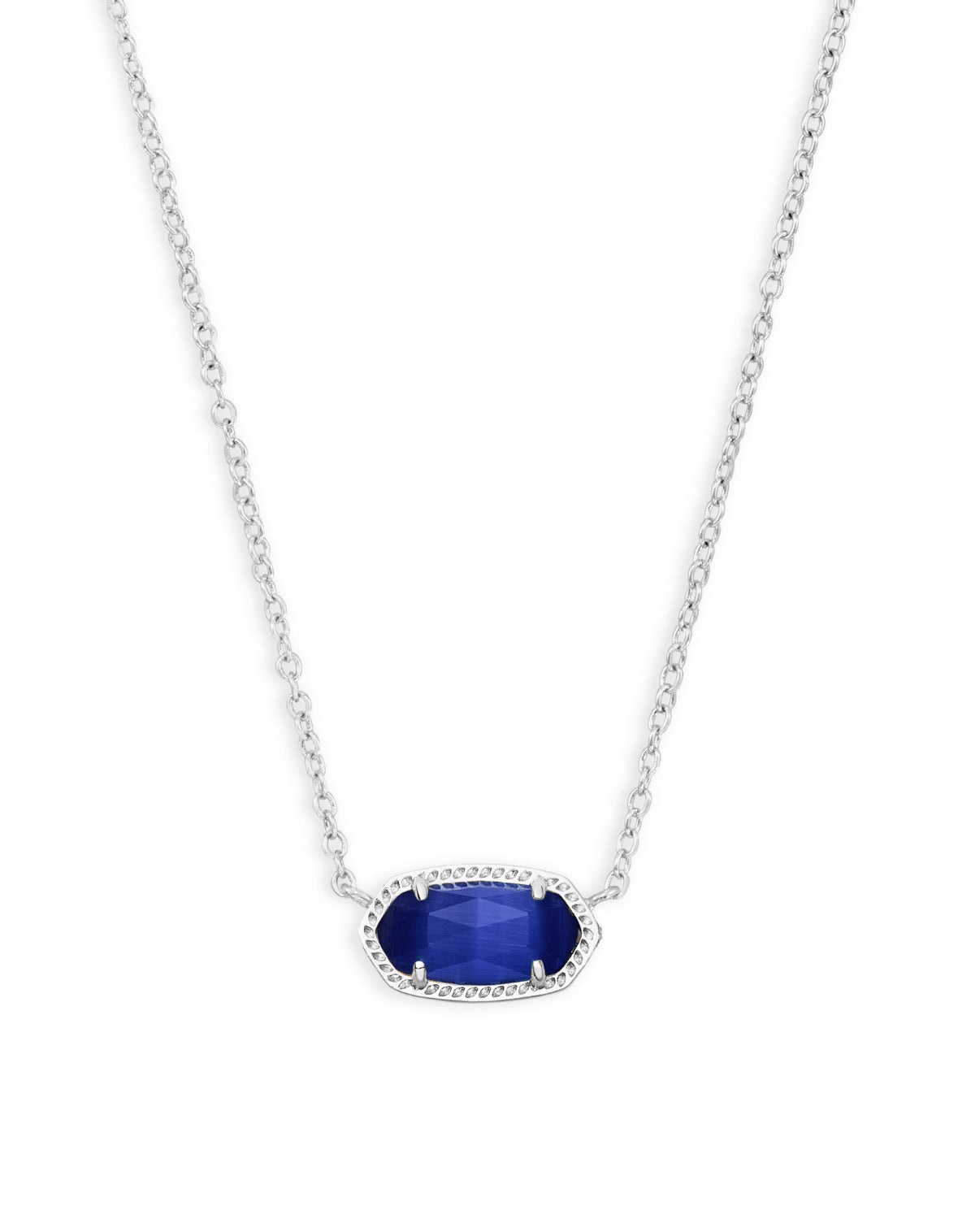 Elisa Cobalt Cats Eye Short Pendant Necklace
