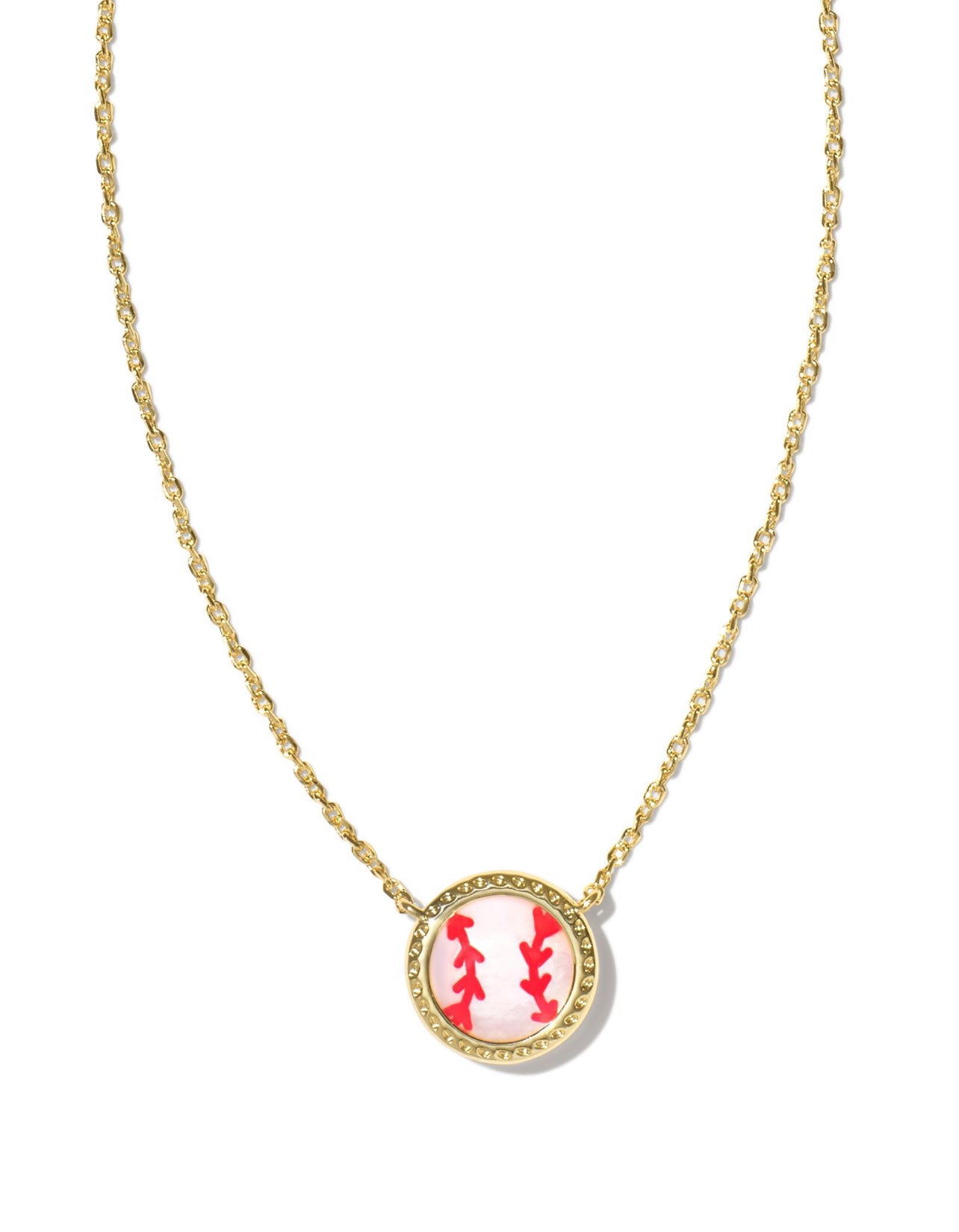 Gold Baseball Pendant Necklace