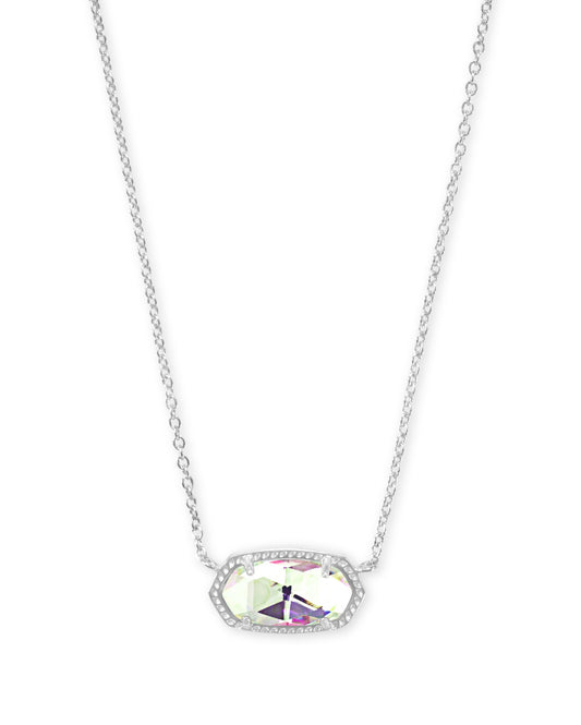 Elisa Dichroic Glass Short Pendant Necklace Silver