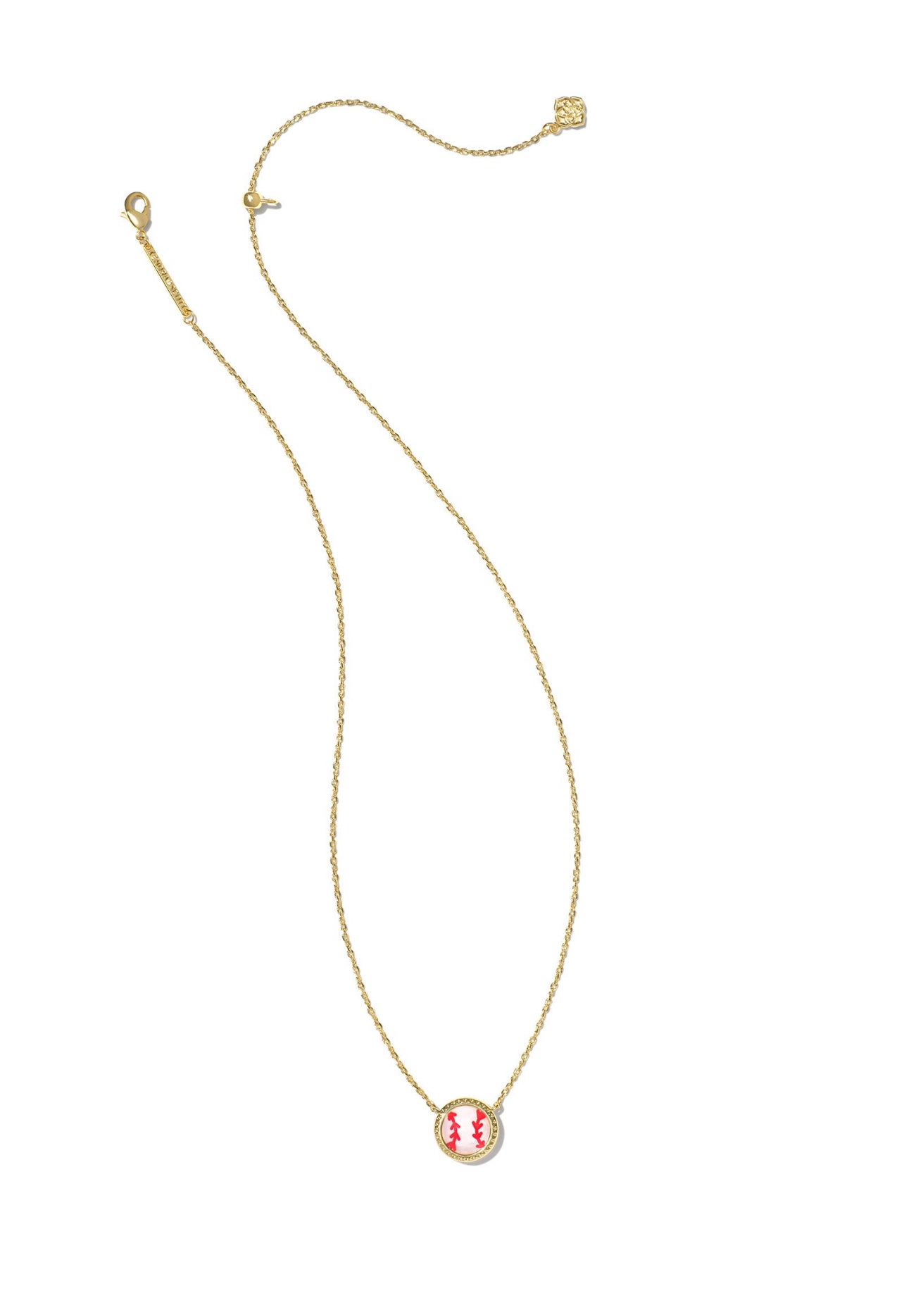 Gold Baseball Pendant Necklace