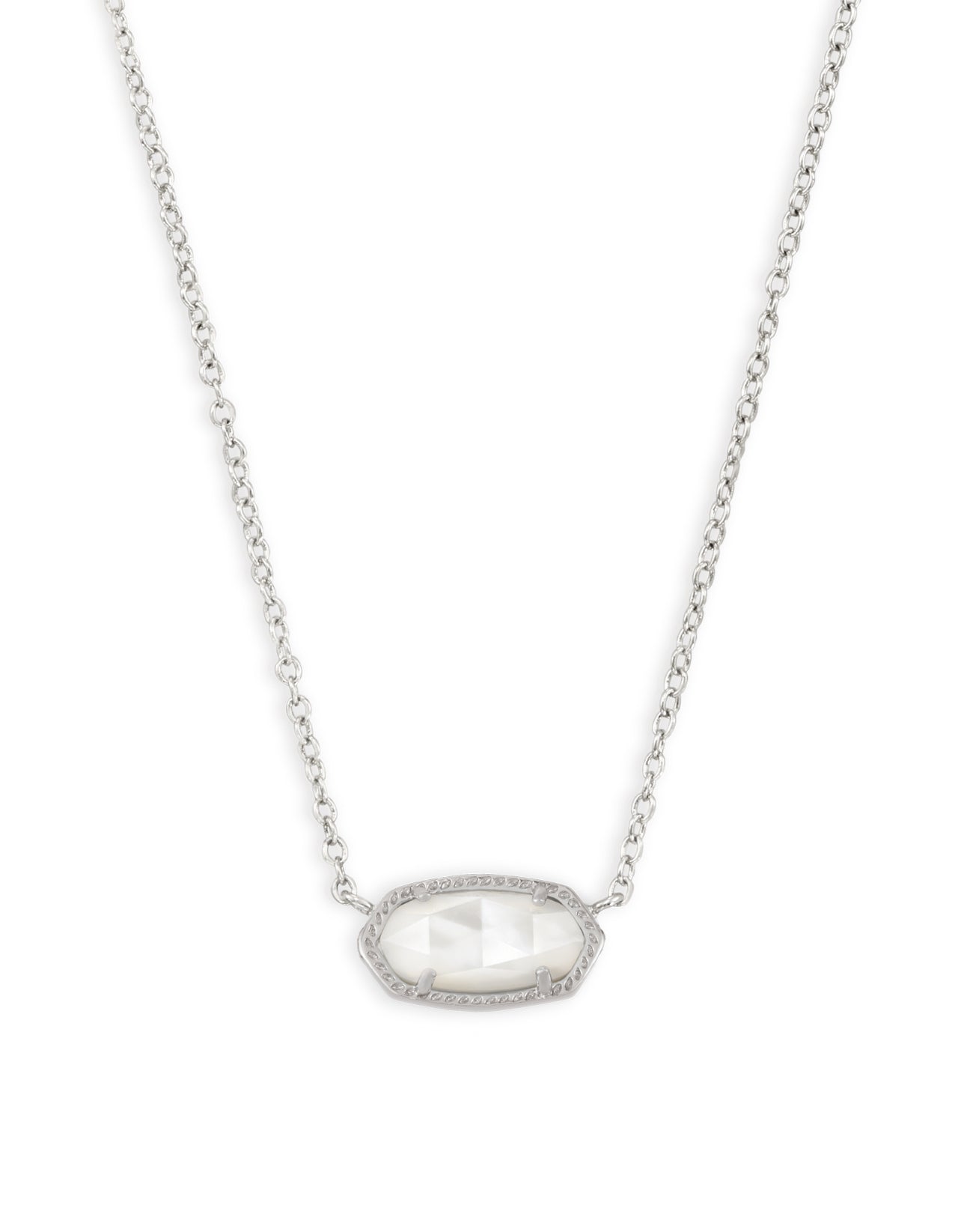 Elisa Ivory Short Pendant Necklace Silver