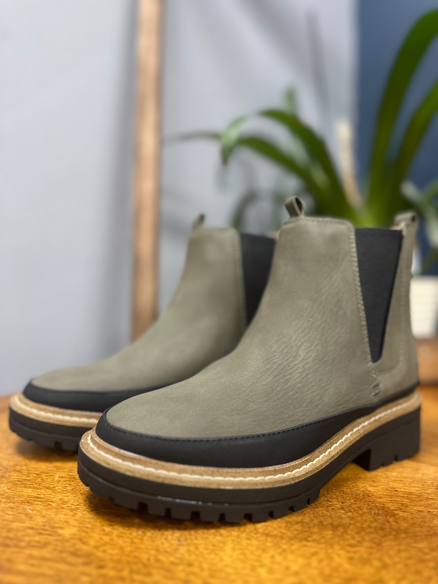Olive Chunky Boots