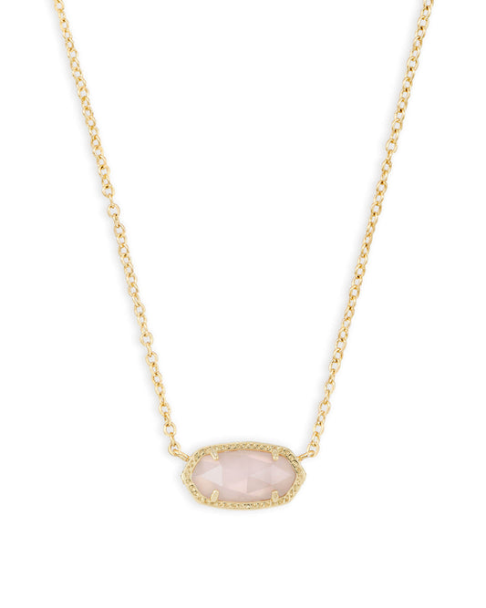 Elisa Rose Quartz Short Pendant Necklace