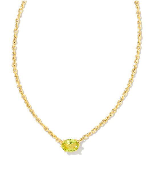Cailin Peridot Crystal Pendant Necklace Gold