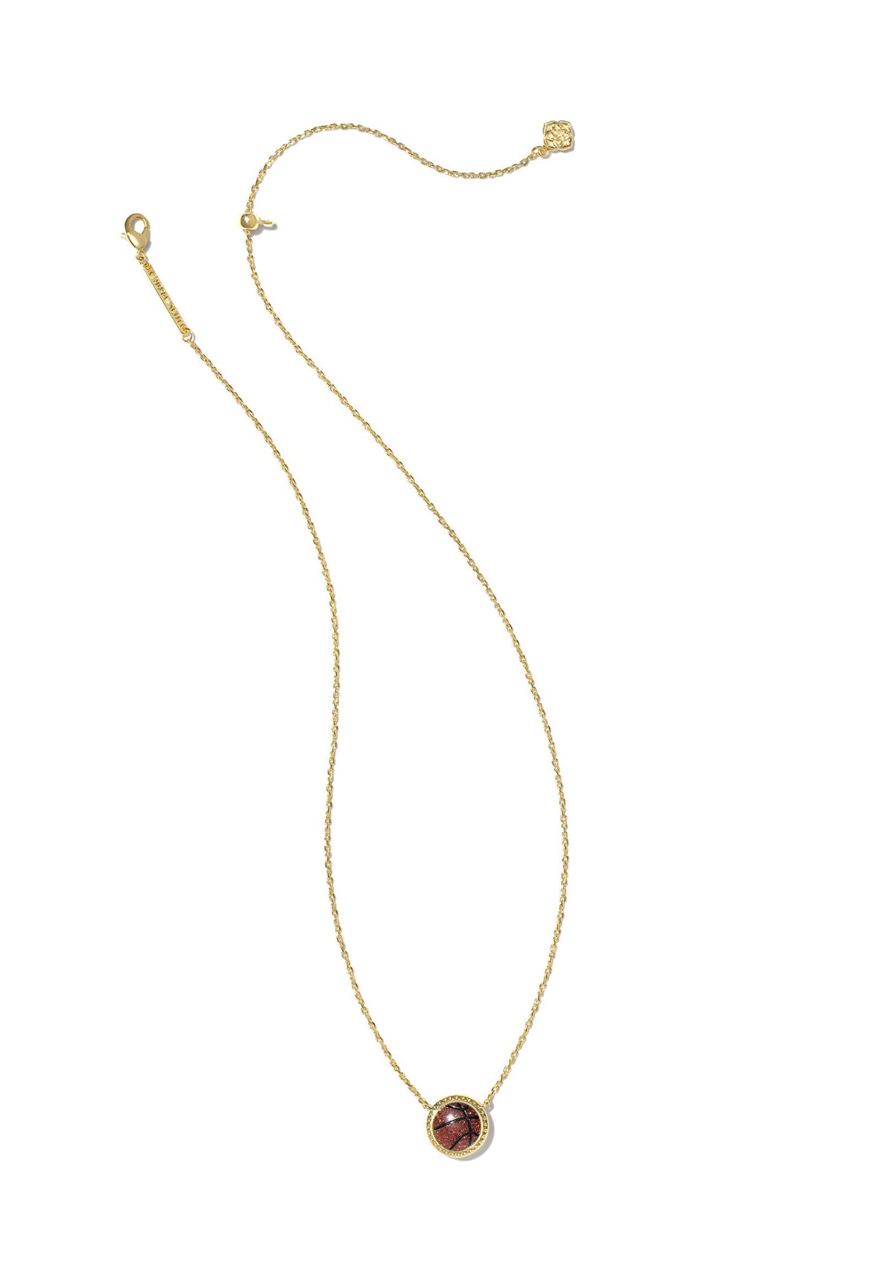 Gold Basketball Pendant Necklace