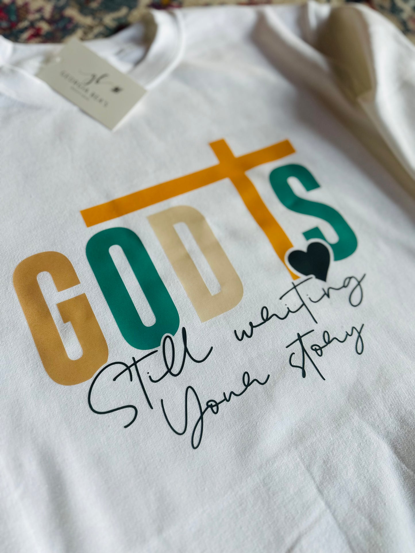 God is Still Writing Your Story Crewneck White