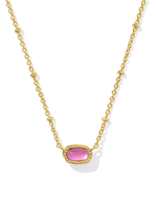 Mini Elisa Short Pendant Necklace Gold