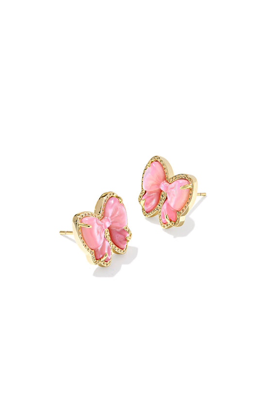Haley Bow Stud Earrings Blush