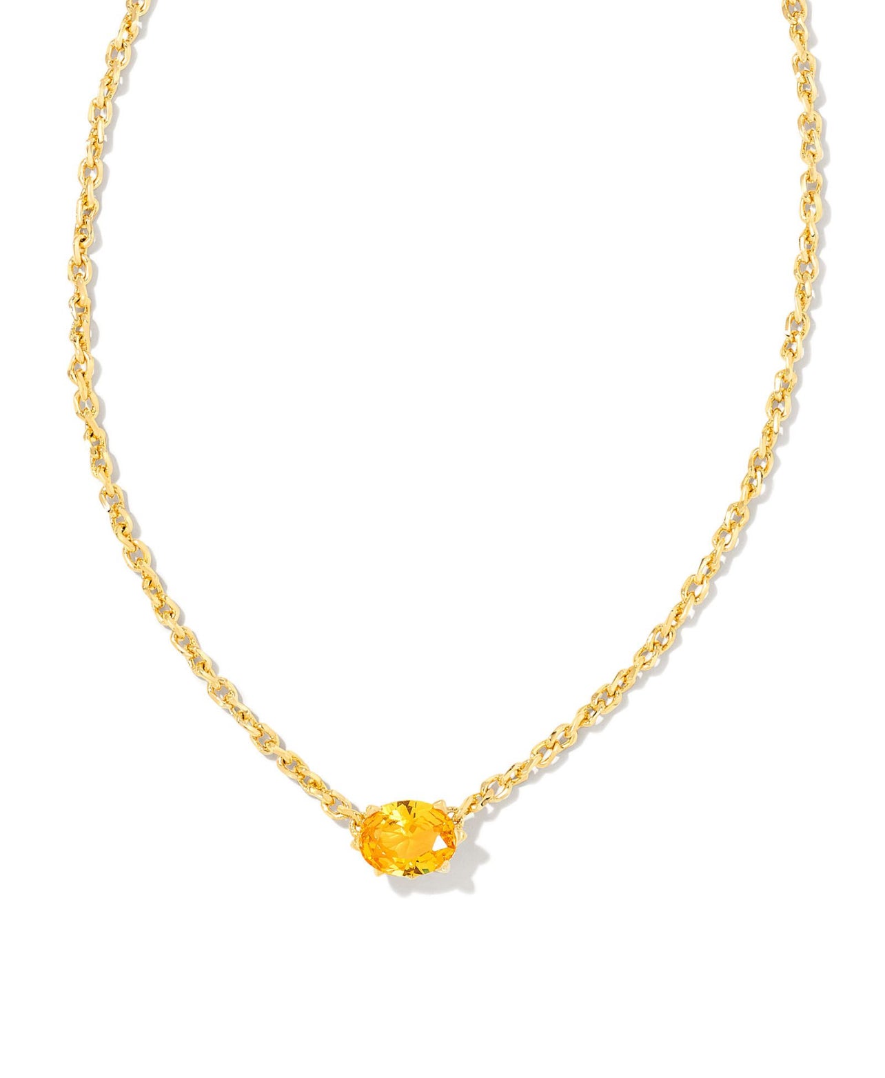 Cailin Golden Yellow Crystal Pendant Necklace Gold