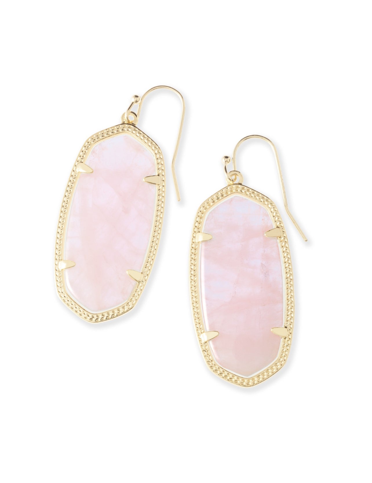 Elle Rose Quartz Drop Earrings Gold