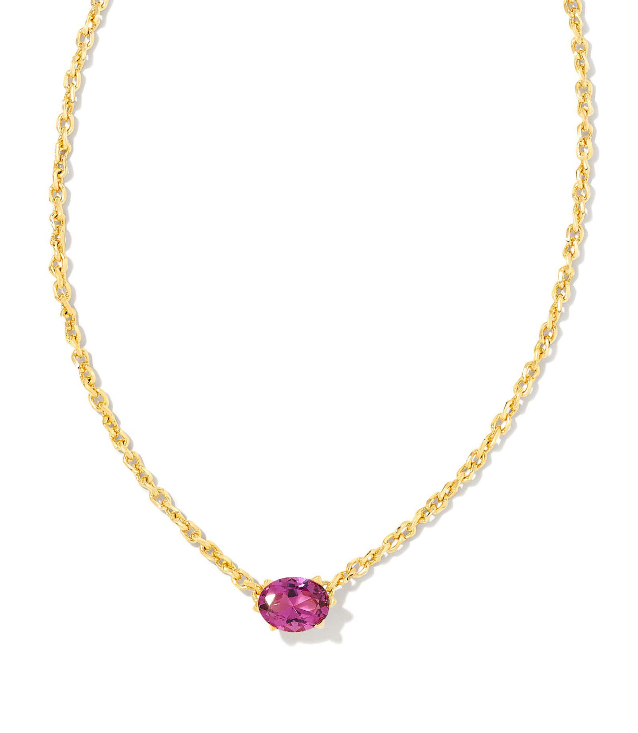 Cailin Purple Crystal Pendant Necklace Gold