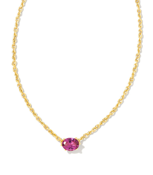 Cailin Purple Crystal Pendant Necklace Gold