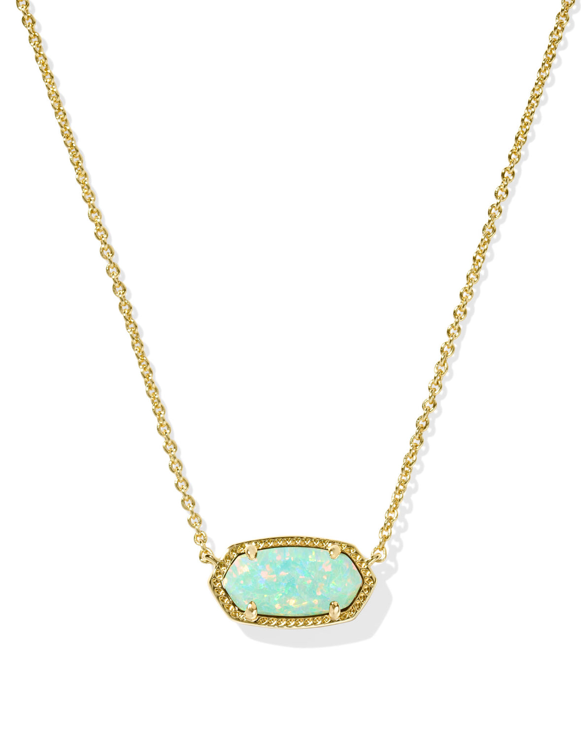 Elisa Green Kyocera Opal Short Pendant Necklace