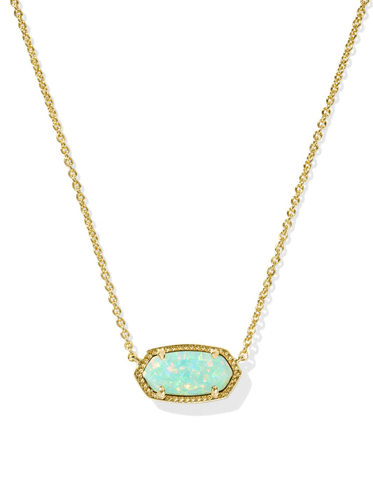 Elisa Green Kyocera Opal Short Pendant Necklace