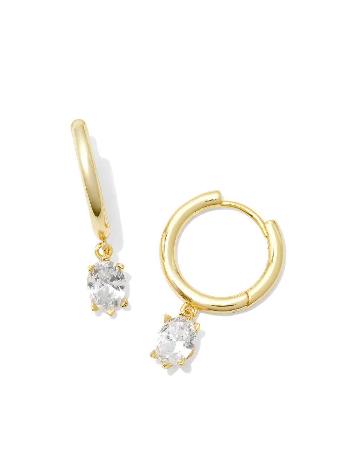 Cailin Single Stone Huggie Earrings Gold