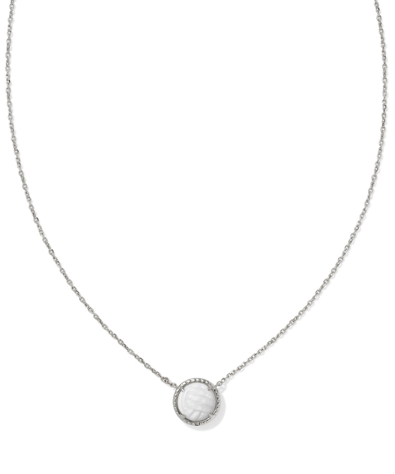 Silver Volleyball Pendant Necklace
