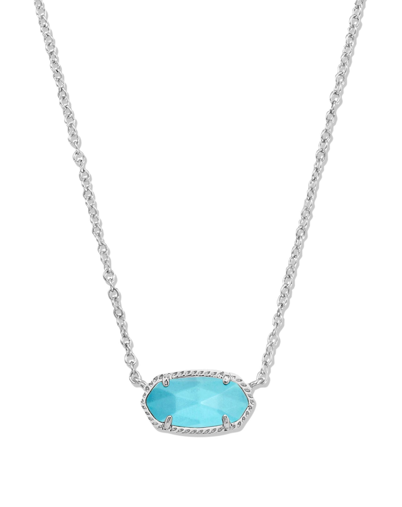 Elisa Turquoise Short Pendant Necklace Silver