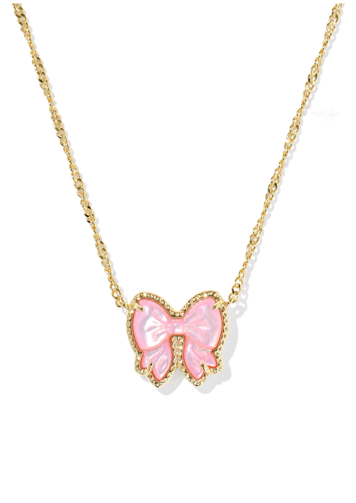 Haley Bow Pendant Necklace Blush