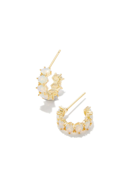 Cailin Champagne Opal Gold Huggie Earrings