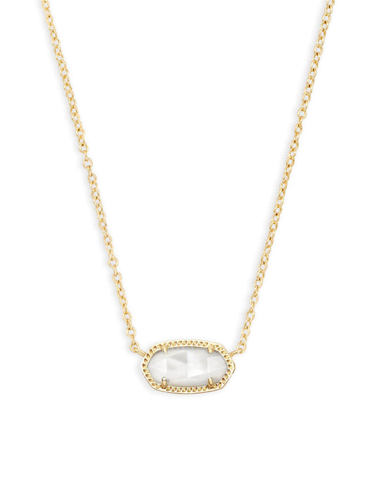 Elisa Ivory Mother of Pearl Short Pendant Necklace