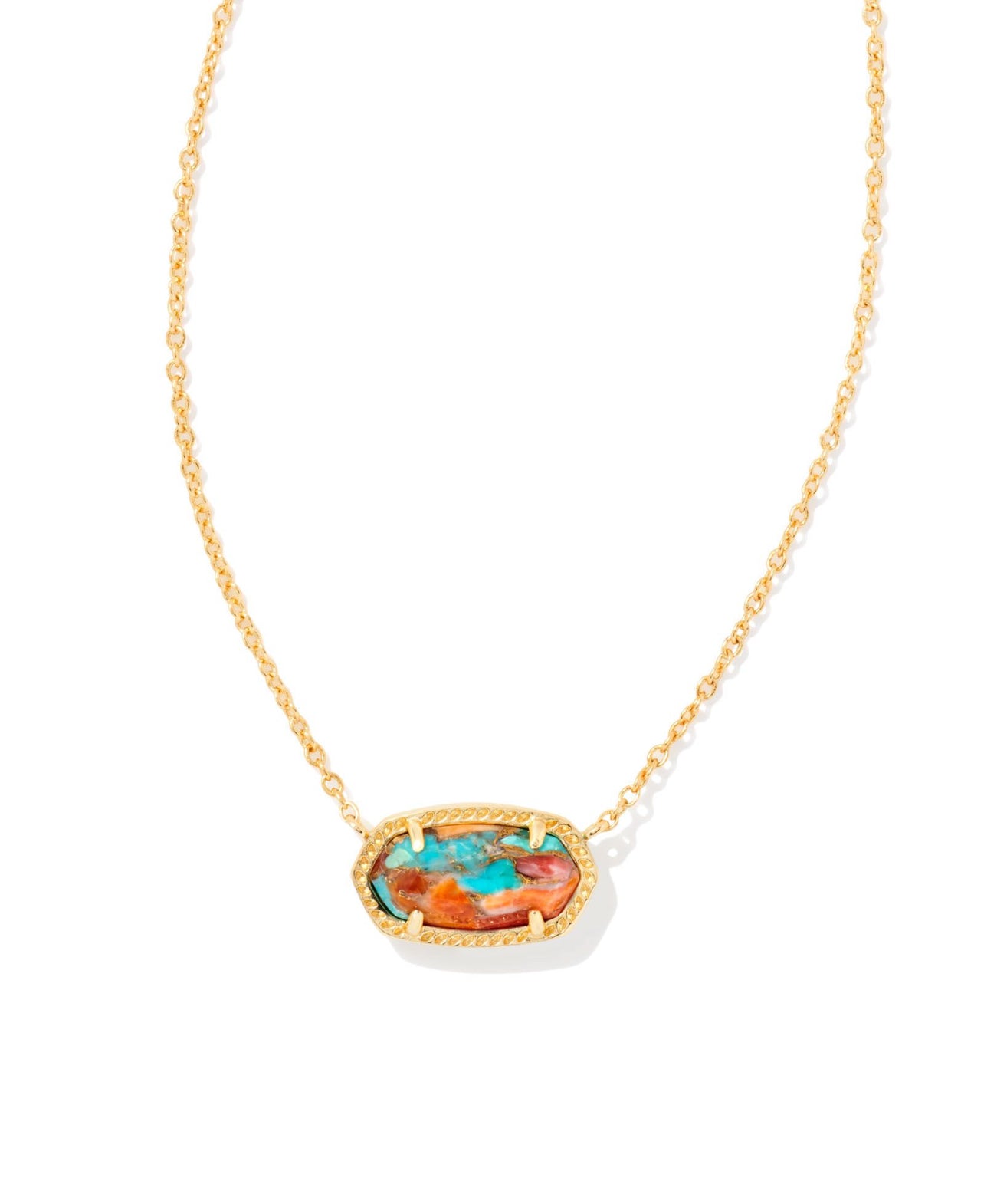 Elisa Bronze Veined Turquoise Short Pendant Necklace