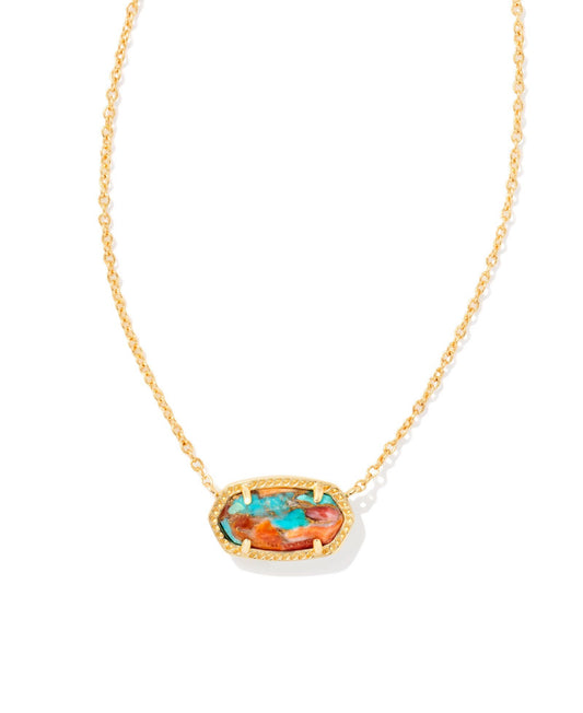 Elisa Bronze Veined Turquoise Short Pendant Necklace