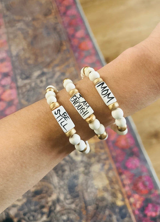 Affirmation Bracelet - Ivory Gold