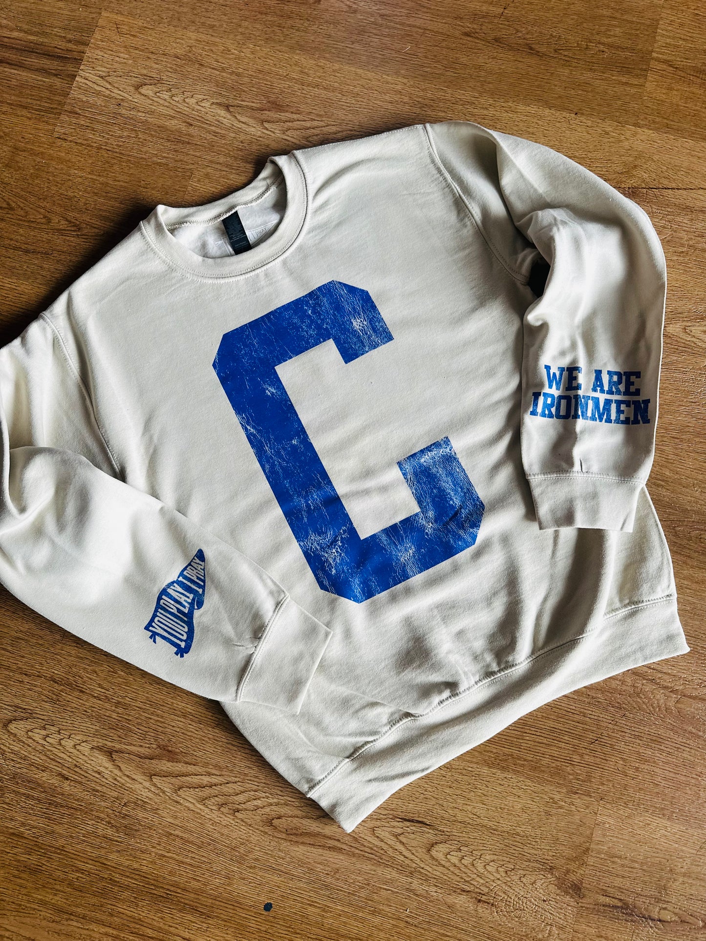 We Are Ironmen Distressed Crewneck