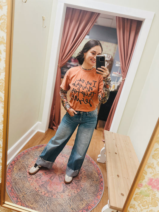 High Rise Medium Wash Wide Leg Jeans