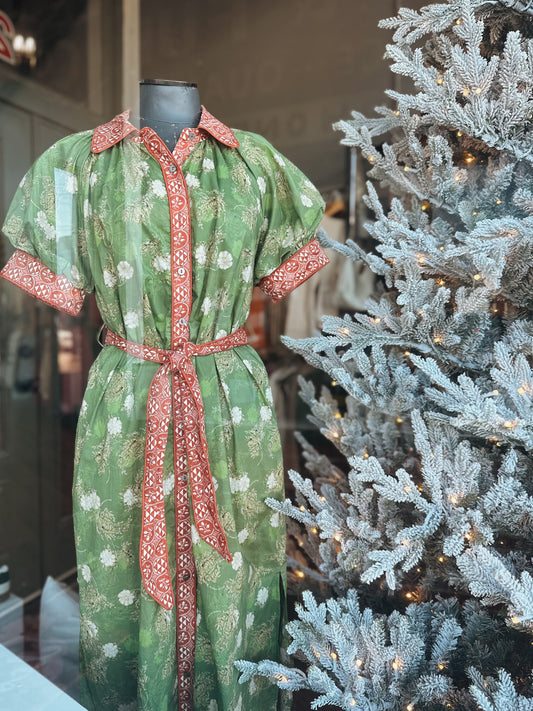 Holly Green Button Down Midi Dress