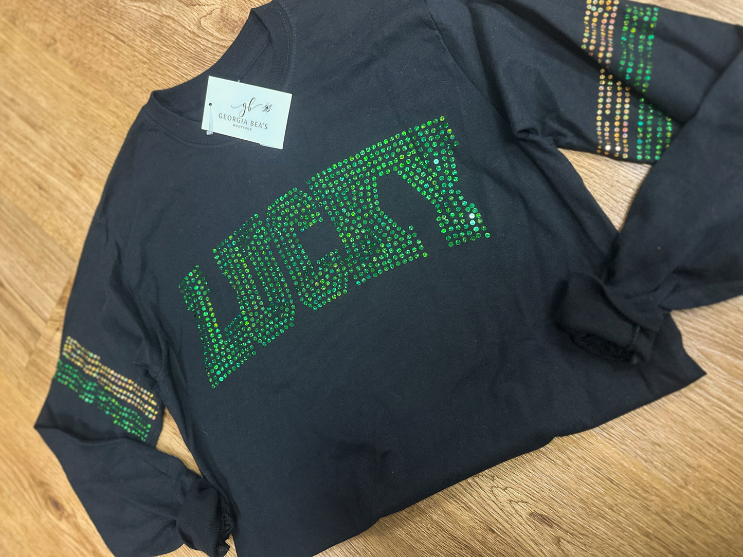 Lucky Rhinestone Long Sleeve Tee