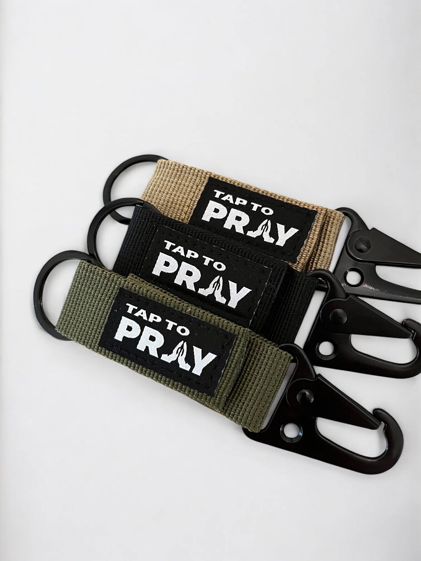 Tap To Pray™ - Tactical Carabiner Keychain: Black