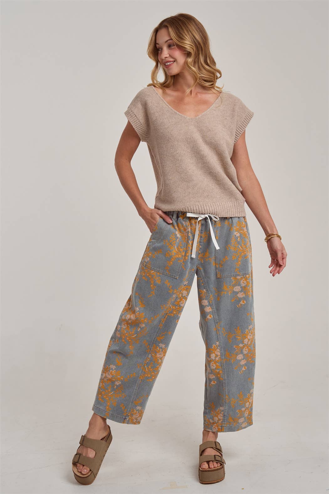 Mid Rise Relaxed Casual Fit Floral Denim